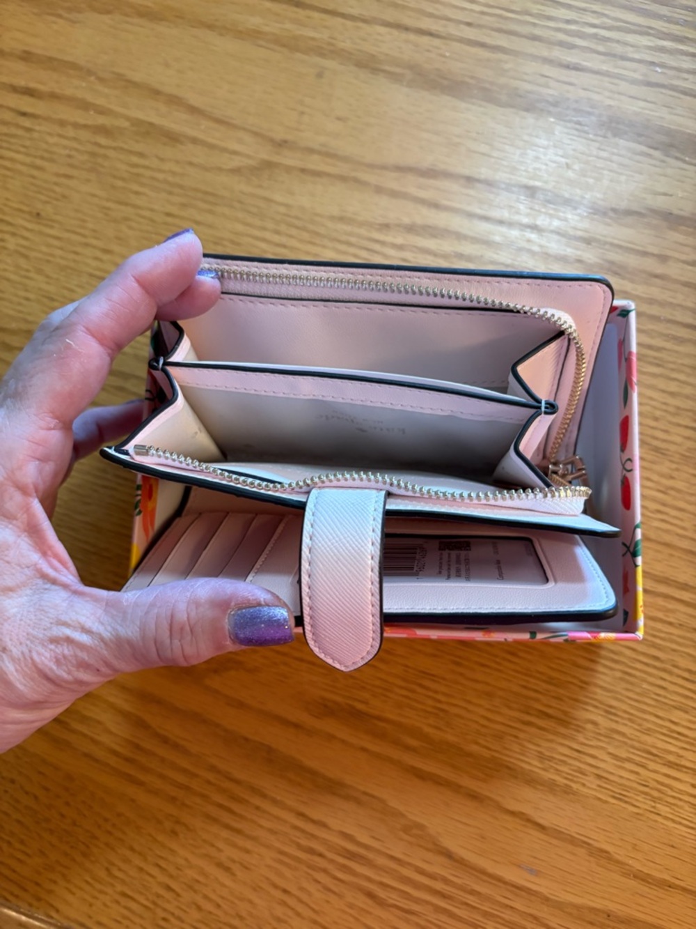 kate spade Pink Floral & Strawberry Continental Wallet Madison KG627 - Picture 2 of 5